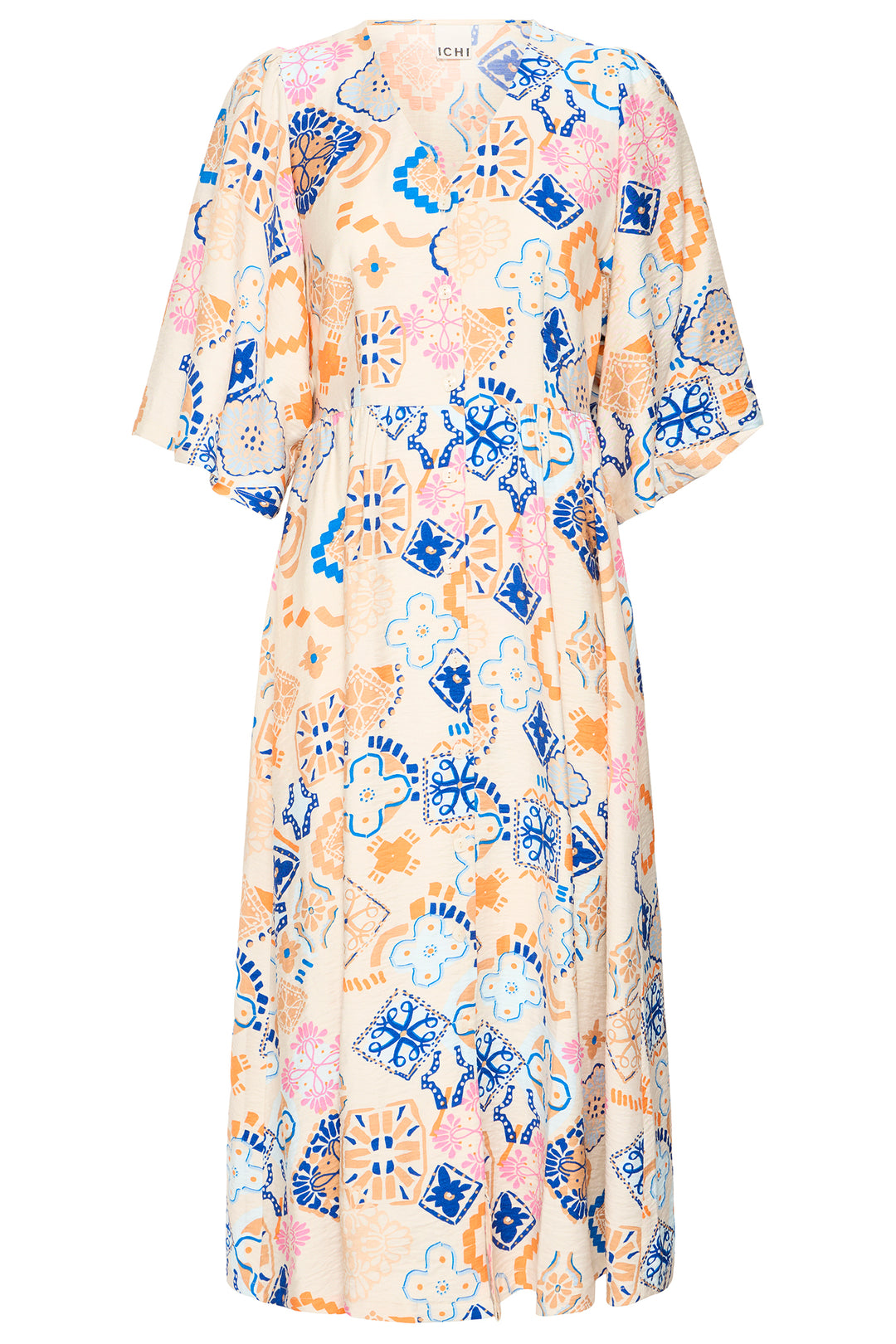 Ichi IHLANCIE 20125548 Graph Cream Print Dress