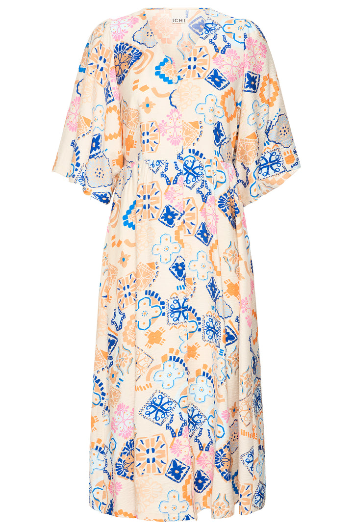 Ichi IHLANCIE 20125548 Graph Cream Print Dress