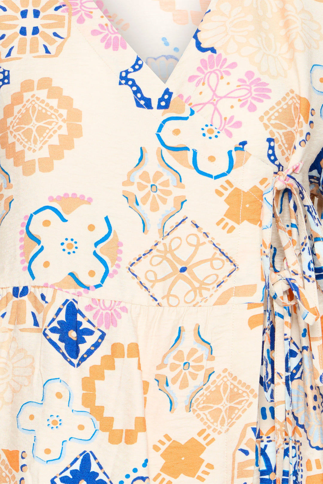 Ichi IHLANCIE 20125549 Graphic Cream Print Short Sleeve Top