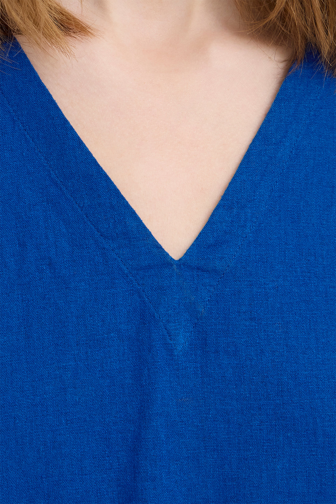 Ichi IHLINNO 20122908 Sodalite Blue Cap Sleeve V-Neck Top