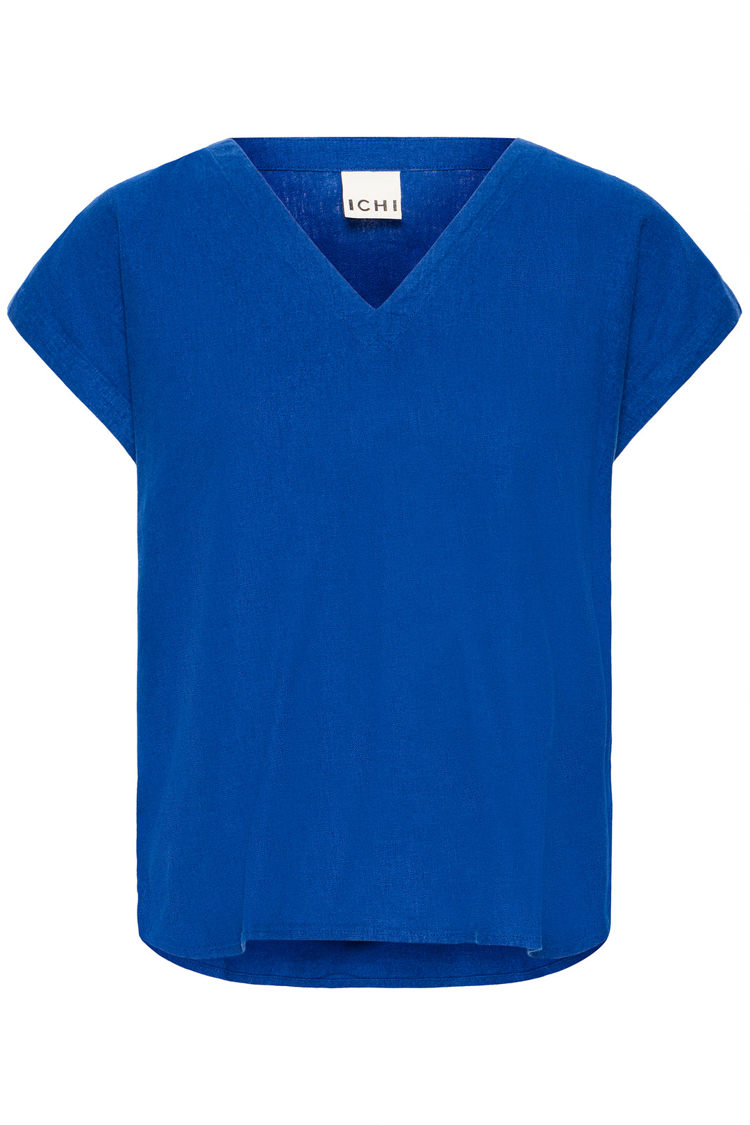 Ichi IHLINNO 20122908 Sodalite Blue Cap Sleeve V-Neck Top