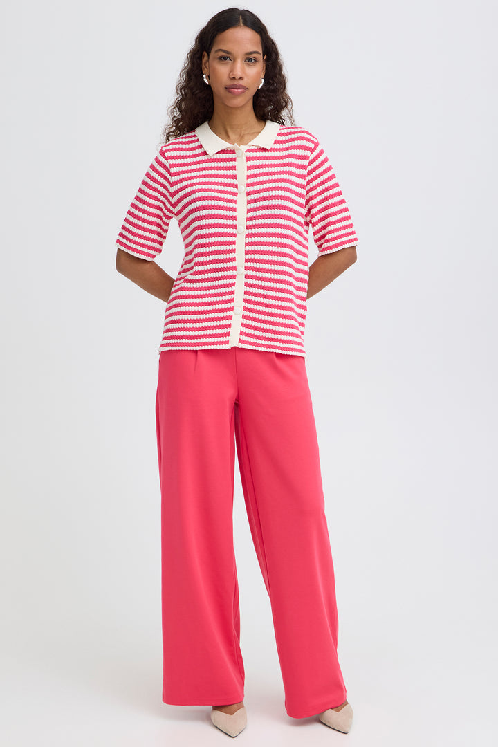 Ichi IHLORIANNA 20125585 Azalea Pink Stripe Knit Top