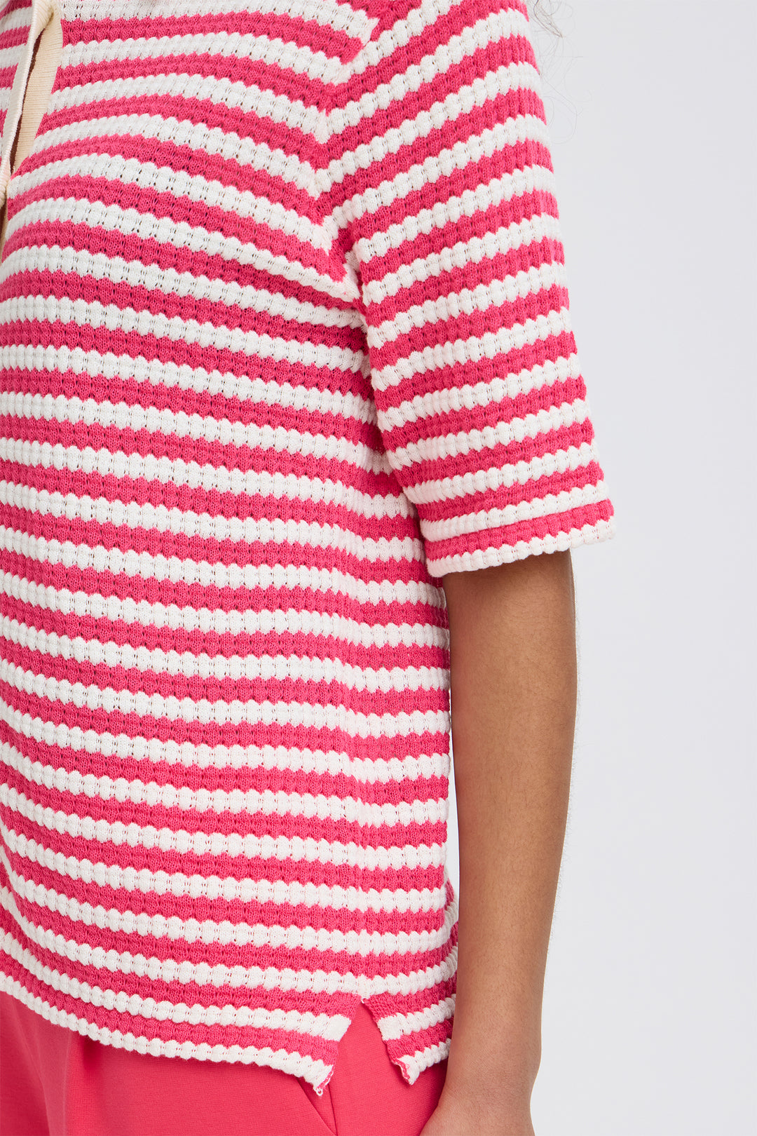 Ichi IHLORIANNA 20125585 Azalea Pink Stripe Knit Top