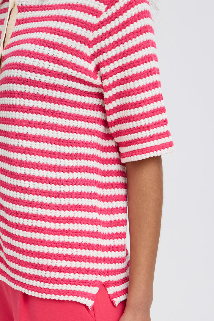 Ichi IHLORIANNA 20125585 Azalea Pink Stripe Knit Top