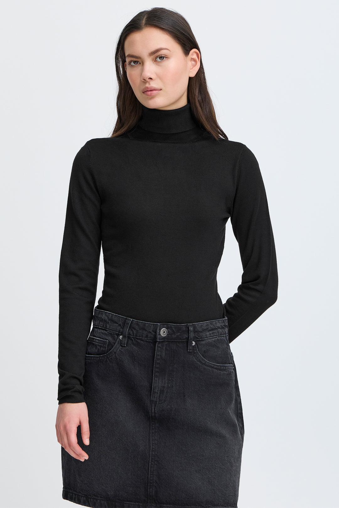 Ichi IHMafa Black Rollneck Jumper 103646 10001 - Shirley Allum Boutique