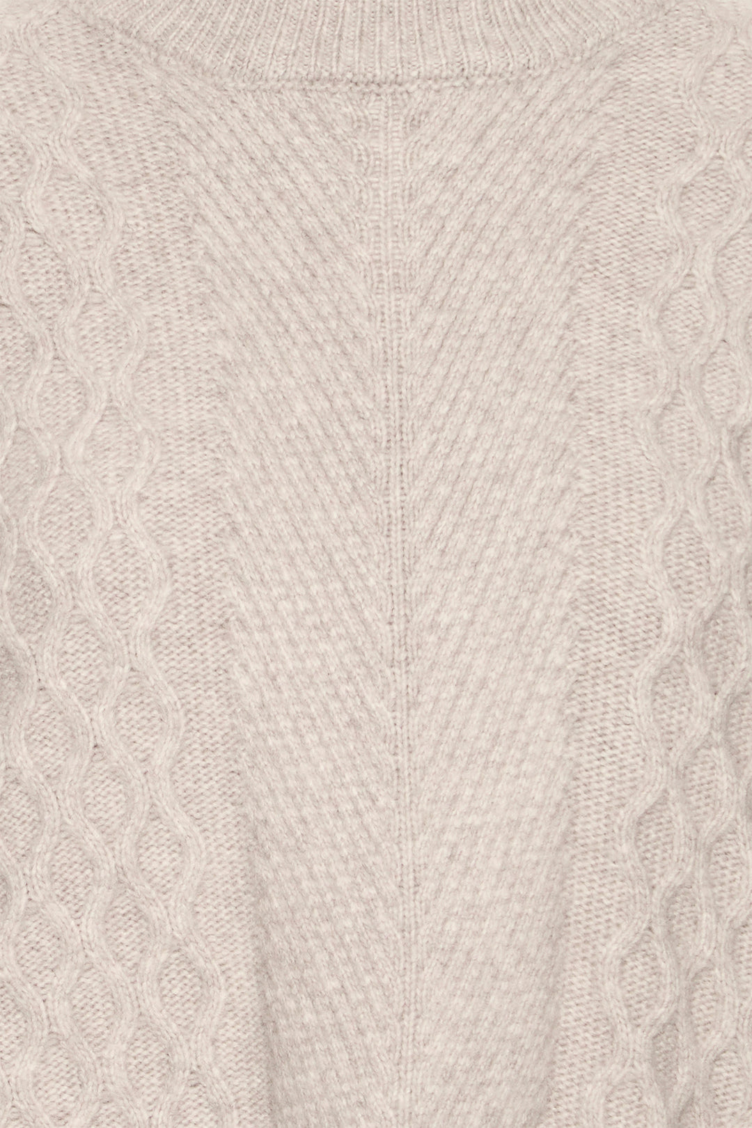 Ichi IHMylle Oatmeal Beige Funnel Neck Jumper 20124555 130401 - Shirley Allum Boutique