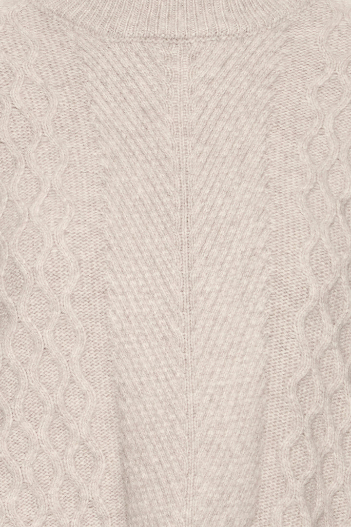Ichi IHMylle Oatmeal Beige Funnel Neck Jumper 20124555 130401 - Shirley Allum Boutique