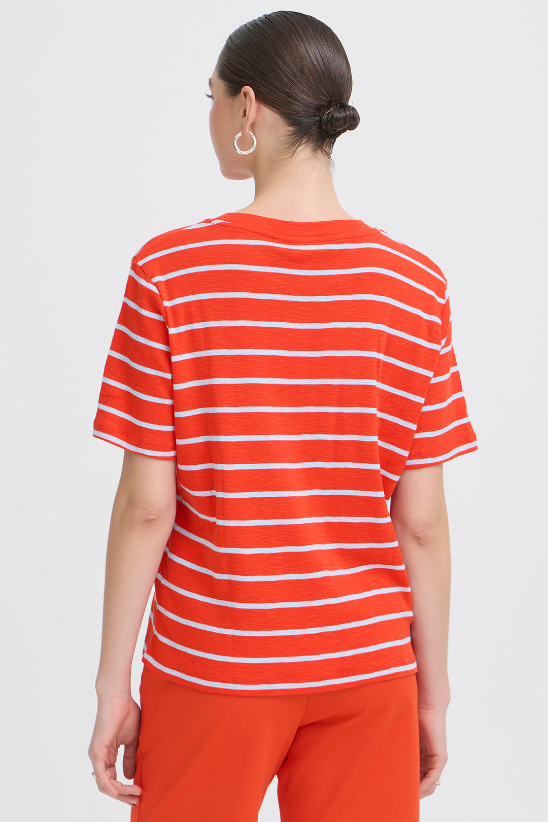 Ichi IHNOVA 20125540 900005490 Fiery Red &amp; Blue Stripe T-Shirt