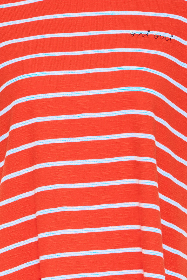 Ichi IHNOVA 20125540 900005490 Fiery Red &amp; Blue Stripe T-Shirt