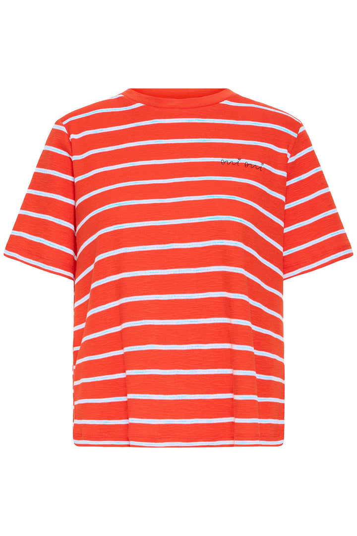 Ichi IHNOVA 20125540 900005490 Fiery Red &amp; Blue Stripe T-Shirt