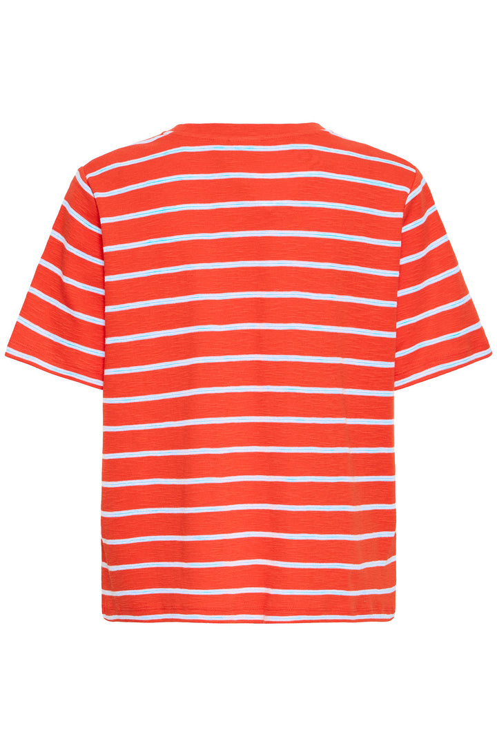 Ichi IHNOVA 20125540 900005490 Fiery Red &amp; Blue Stripe T-Shirt