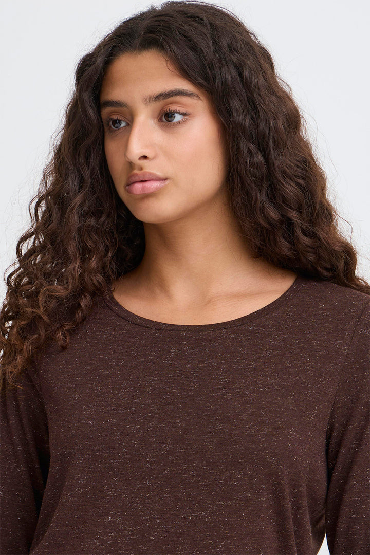 Ichi IHRebel Coffee Bean Long Sleeve T-Shirt 20113521 190915