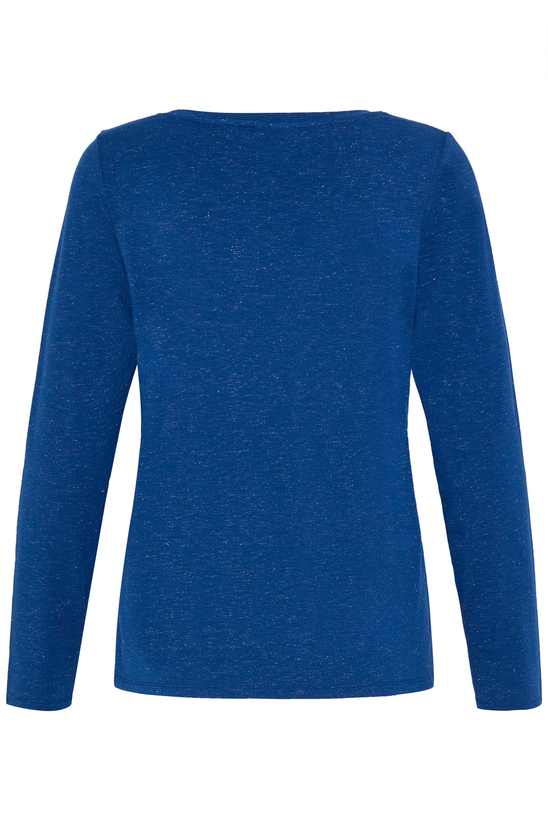 Blue long-sleeve top on a white background