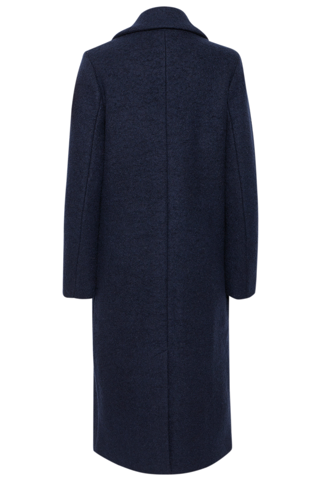 Ichi IHStipa Dark Navy Wool Mix Overcoat 20123085 194013 - Shirley Allum Boutique