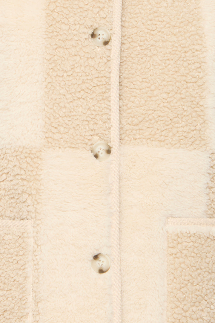 Ichi IHTonza Fog Cream Fleece Gilet Waistcoat 20123198 130607 - Shirley Allum Boutique