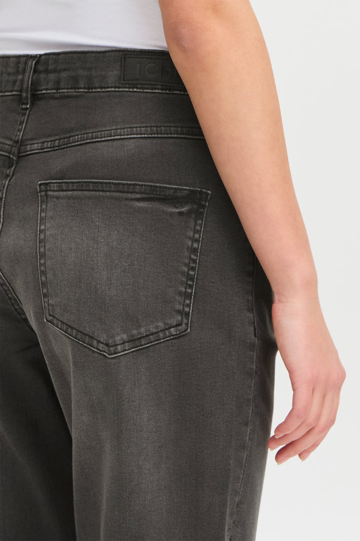 Ichi IHTwiggy Raven Washed Grey Cropped Jeans 20110967 19071 - Shirley Allum Boutique