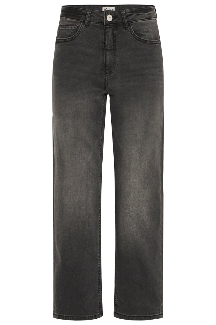 Ichi IHTwiggy Raven Washed Grey Cropped Jeans 20110967 19071 - Shirley Allum Boutique