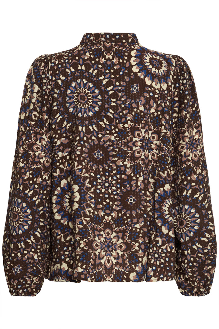Ichi IRCraviz Brown Kaleidoscope Print Shirt 20124609 900001549 - Shirley Allum Boutique