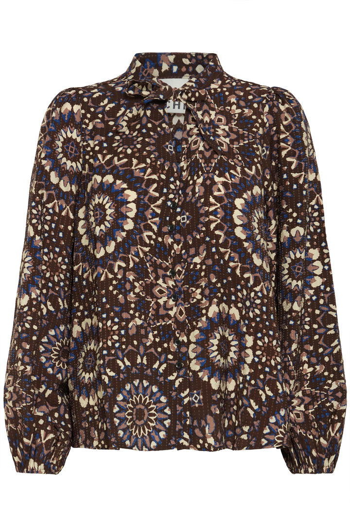 Ichi IRCraviz Brown Kaleidoscope Print Shirt 20124609 900001549 - Shirley Allum Boutique