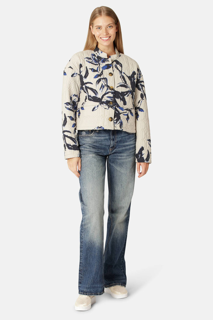 Ilse Jacobsen Coat Beige Artsy Stroke Flower QUILTTO01P 109 - Shirley Allum Boutique