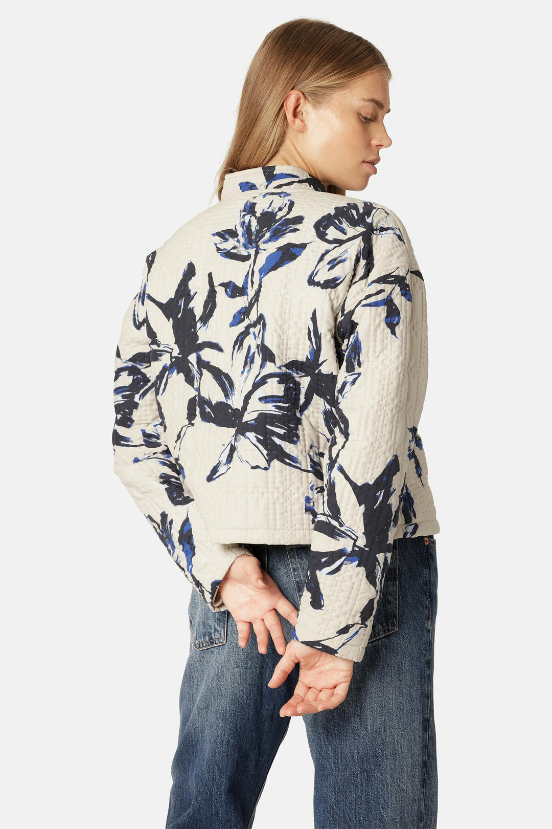 Ilse Jacobsen Coat Beige Artsy Stroke Flower QUILTTO01P 109 - Shirley Allum Boutique