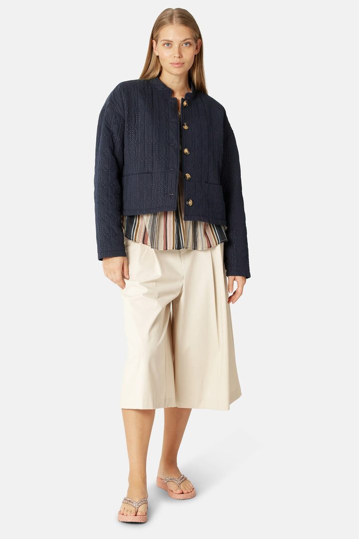 Ilse Jacobsen Coat Dark Indigo QUILTTO01 660 - Shirley Allum Boutique