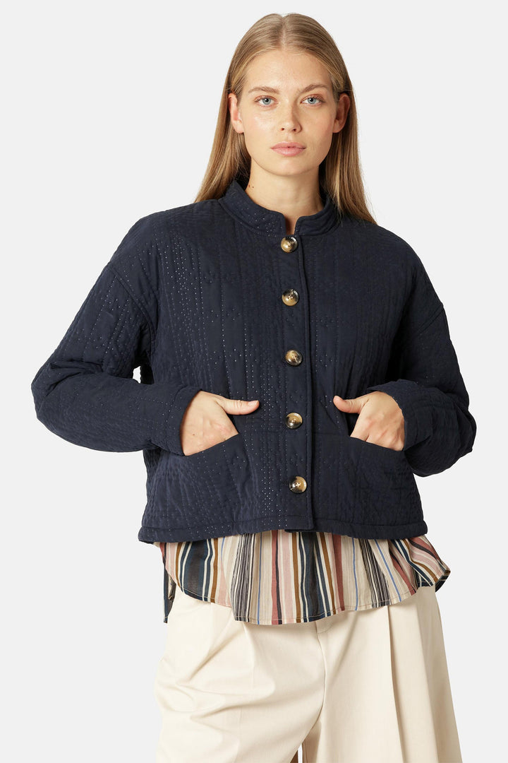 Ilse Jacobsen Coat Dark Indigo QUILTTO01 660 - Shirley Allum Boutique