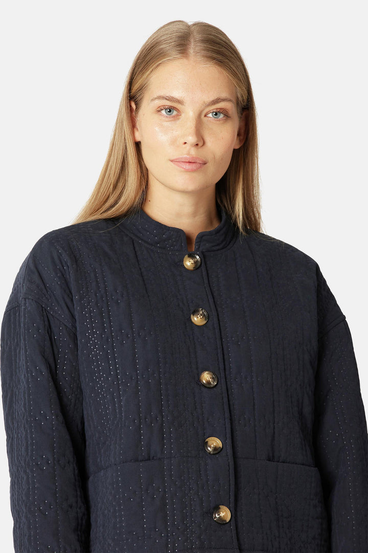 Ilse Jacobsen Coat Dark Indigo QUILTTO01 660 - Shirley Allum Boutique