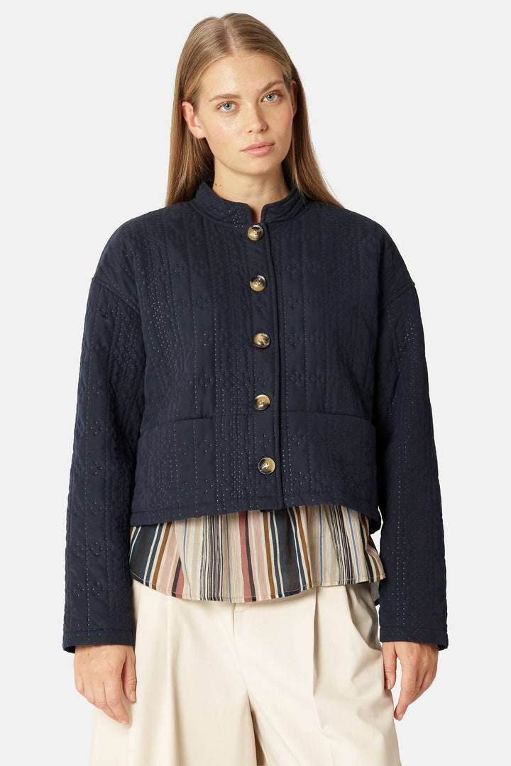 Ilse Jacobsen Coat Dark Indigo QUILTTO01 660 - Shirley Allum Boutique