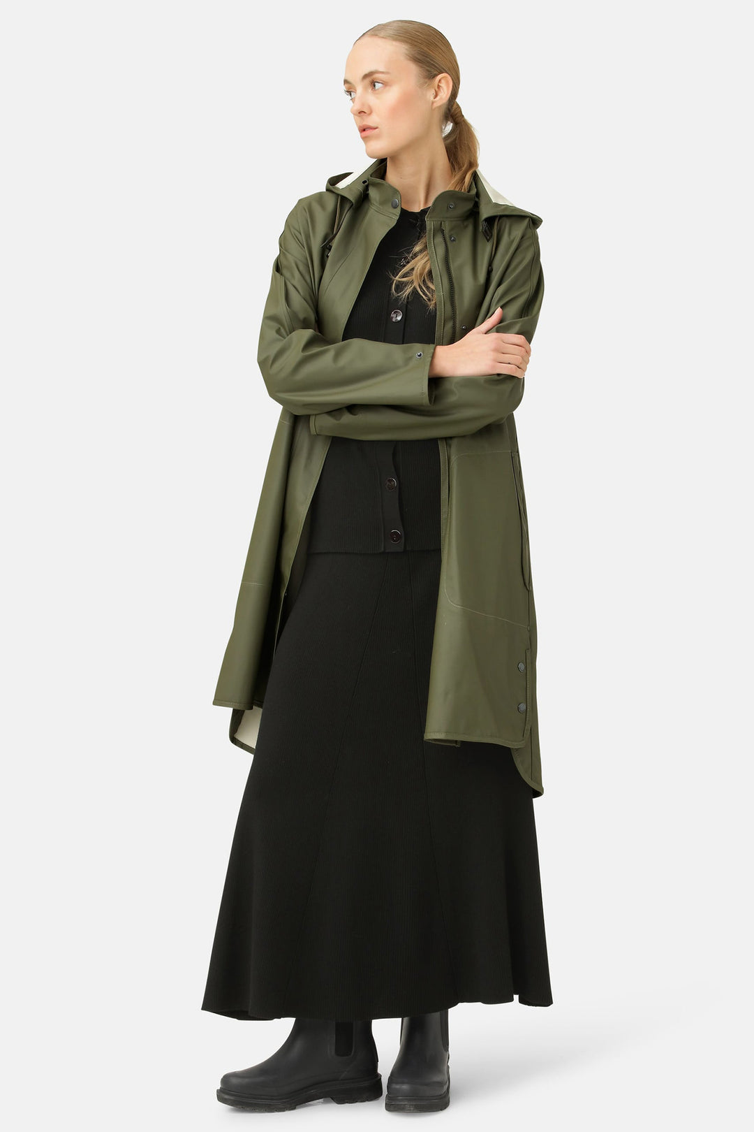 Ilse Jacobsen Light Raincoat Army Green RAIN71 410 - Shirley Allum Boutique