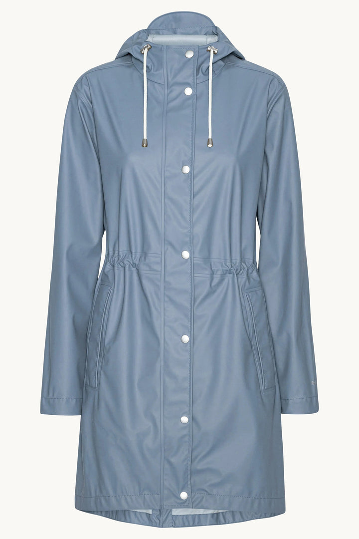 Ilse Jacobsen RAIN230FR Grey Blue Long Parka Rain Jacket