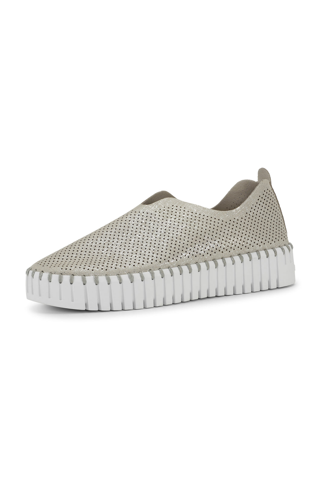 Ilse Jacobsen Tulip Glimmer Silver/White 3577 Platform Shoe TULIP3577.710100