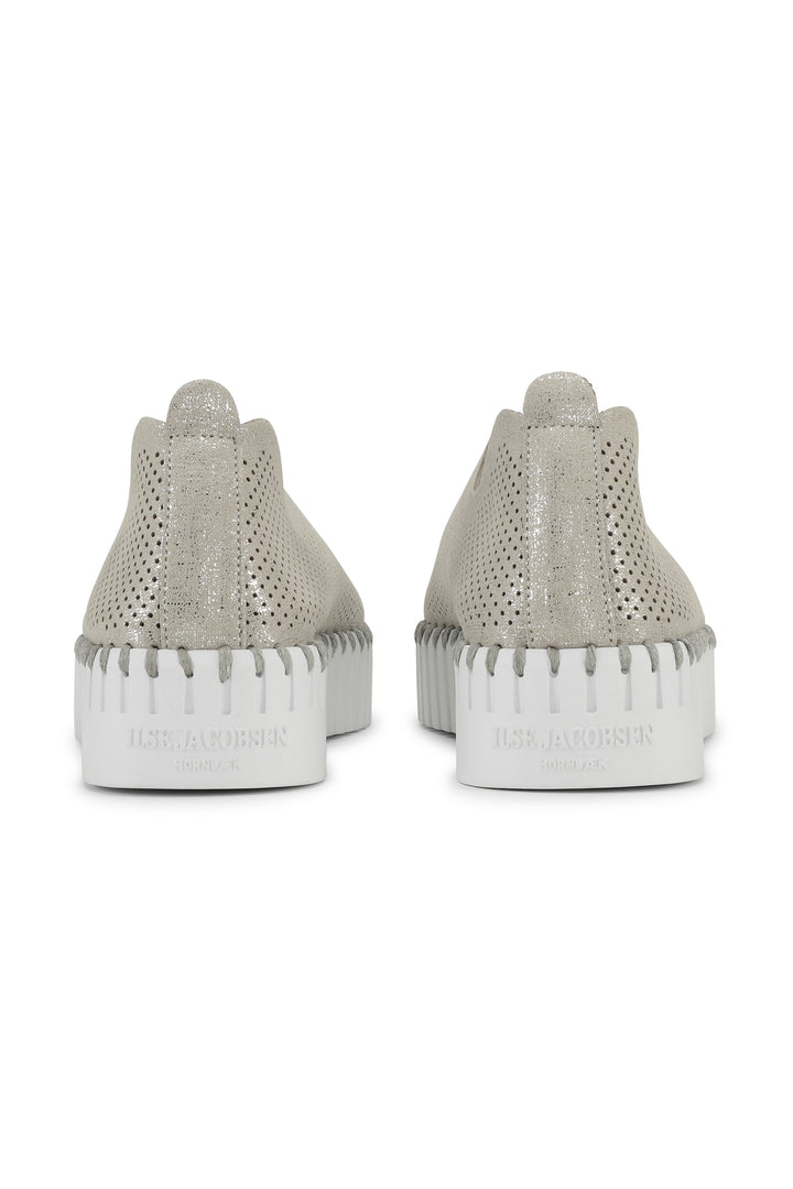 Ilse Jacobsen Tulip Glimmer Silver/White 3577 Platform Shoe TULIP3577.710100