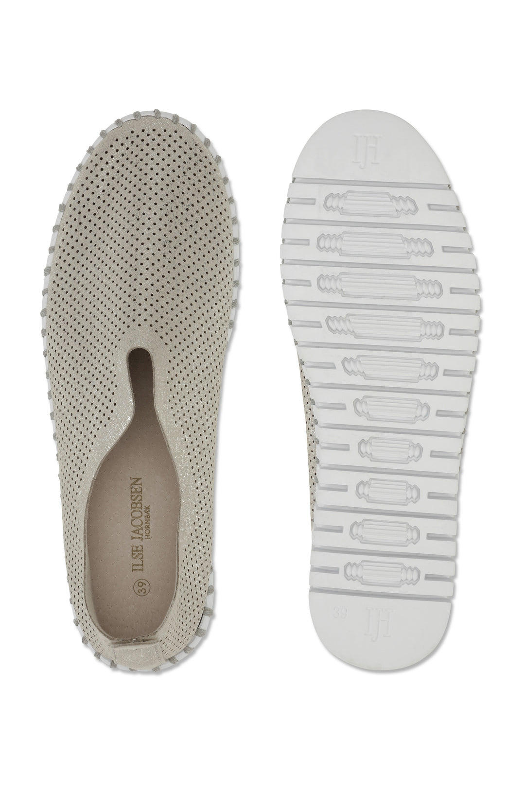 Ilse Jacobsen Tulip Glimmer Silver/White 3577 Platform Shoe TULIP3577.710100