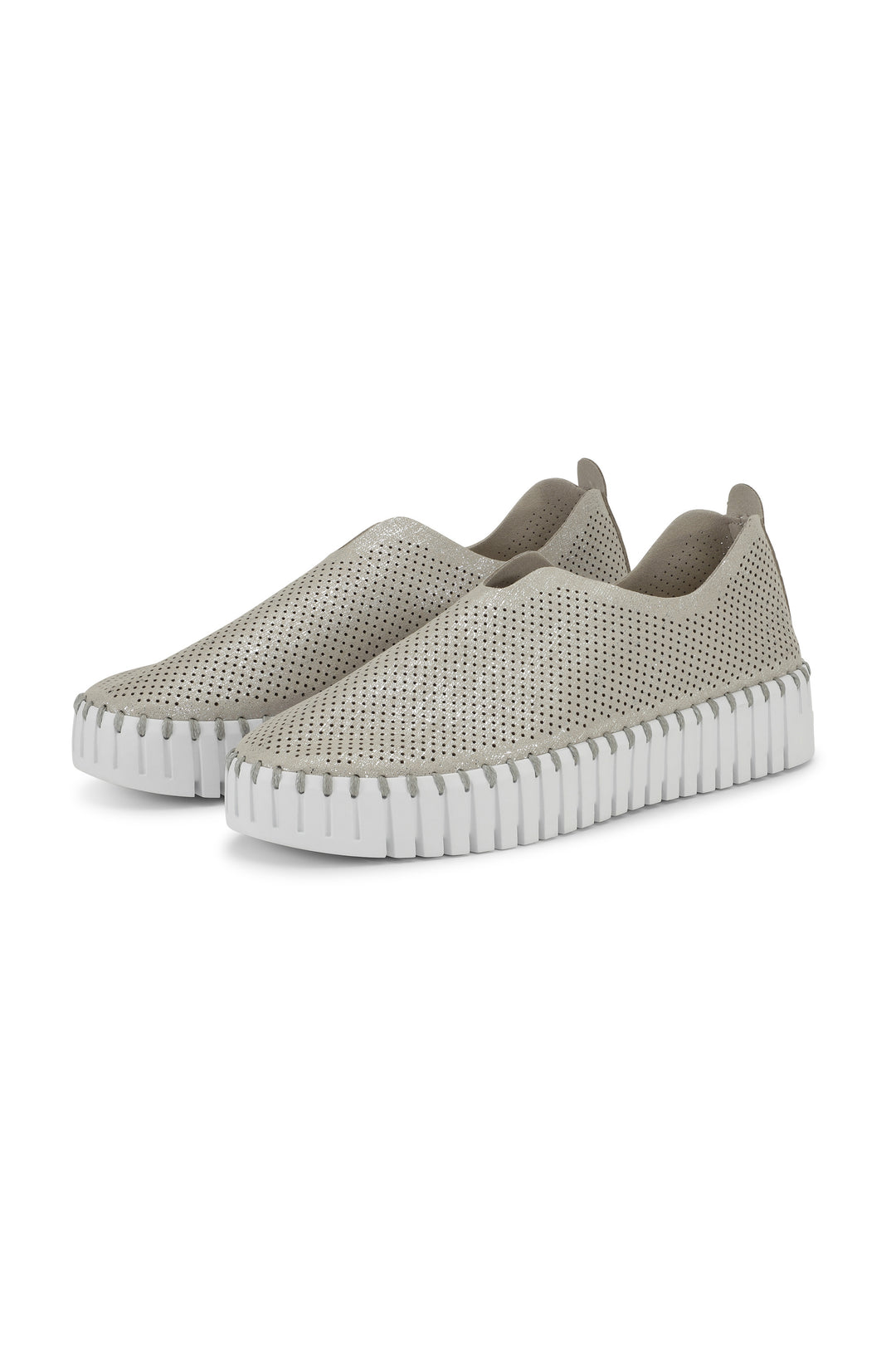 Ilse Jacobsen Tulip Glimmer Silver/White 3577 Platform Shoe TULIP3577.710100