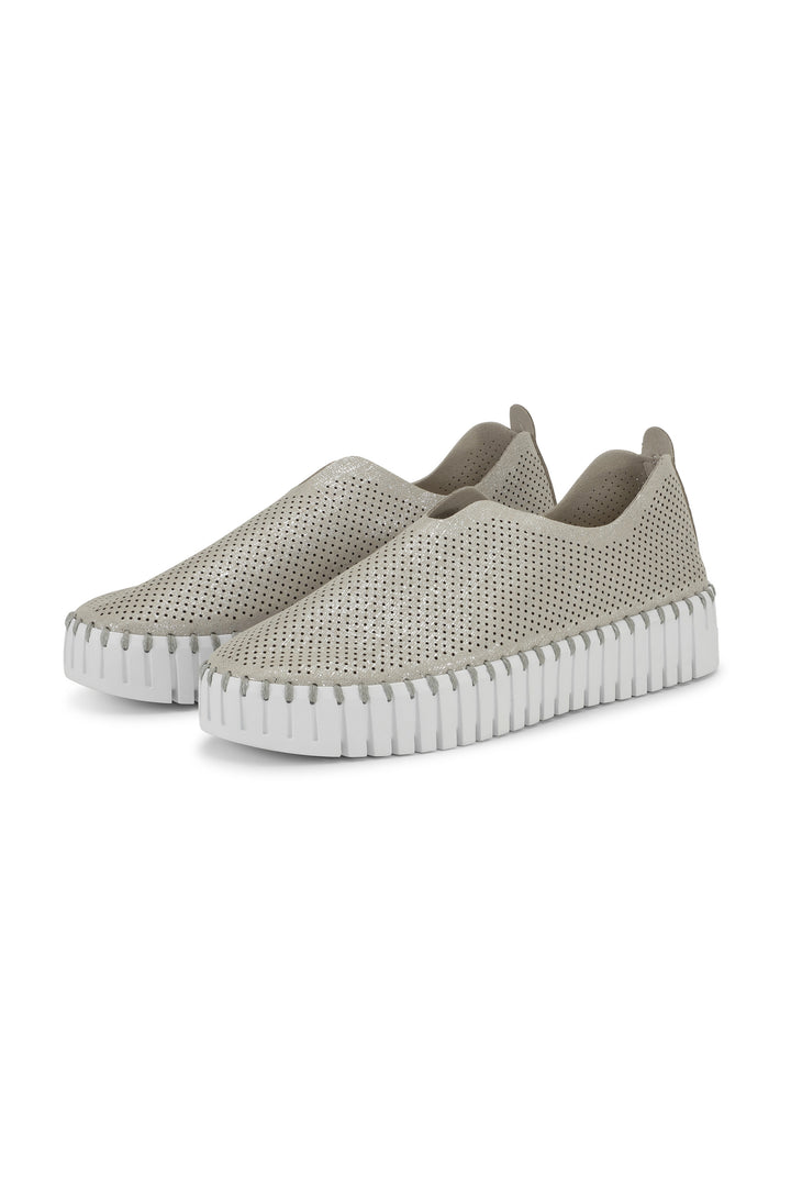 Ilse Jacobsen Tulip Glimmer Silver/White 3577 Platform Shoe TULIP3577.710100