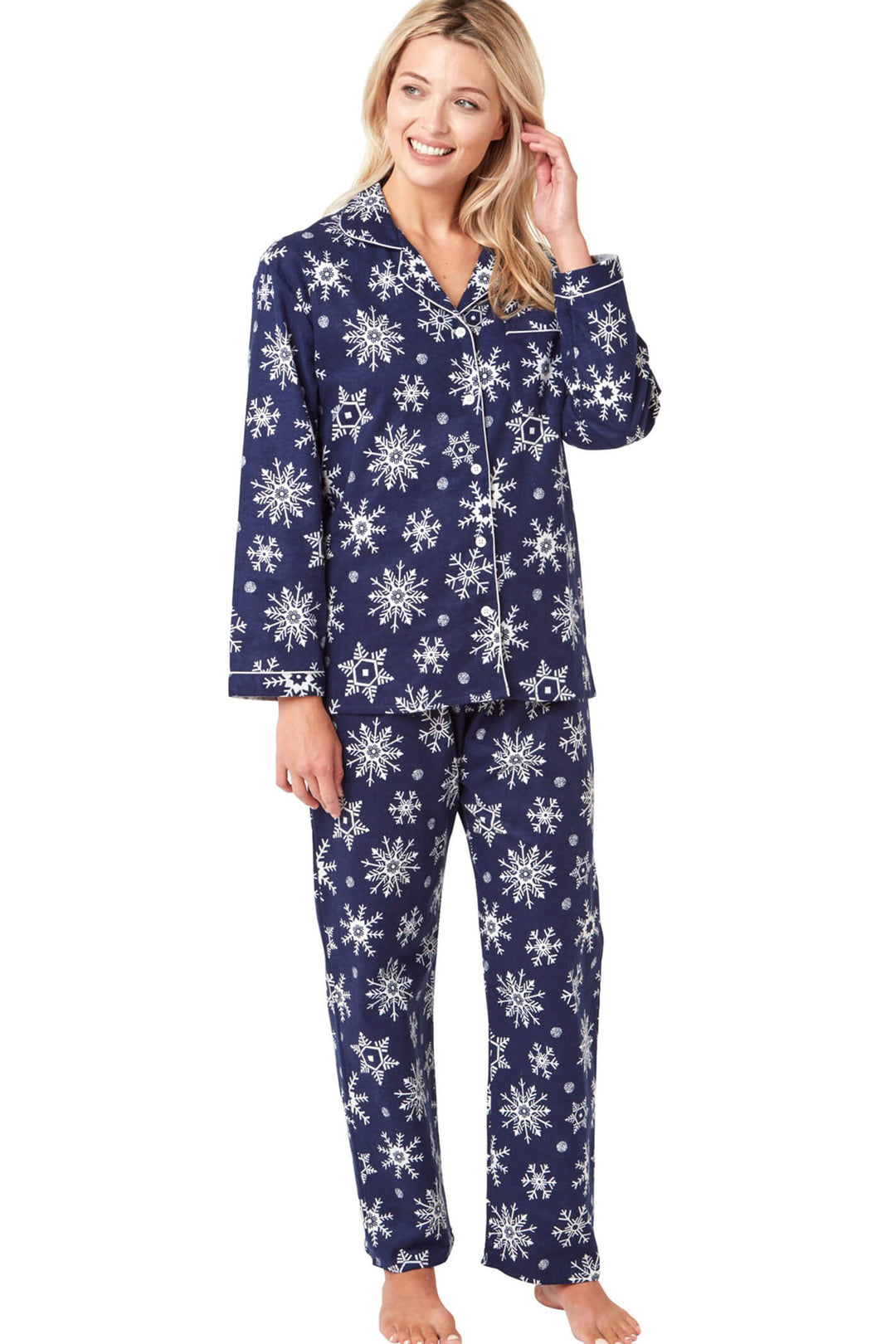 Indigo Sky IN38093 Navy Cosy Snowflake Pyjama Set - Shirley Allum Boutique