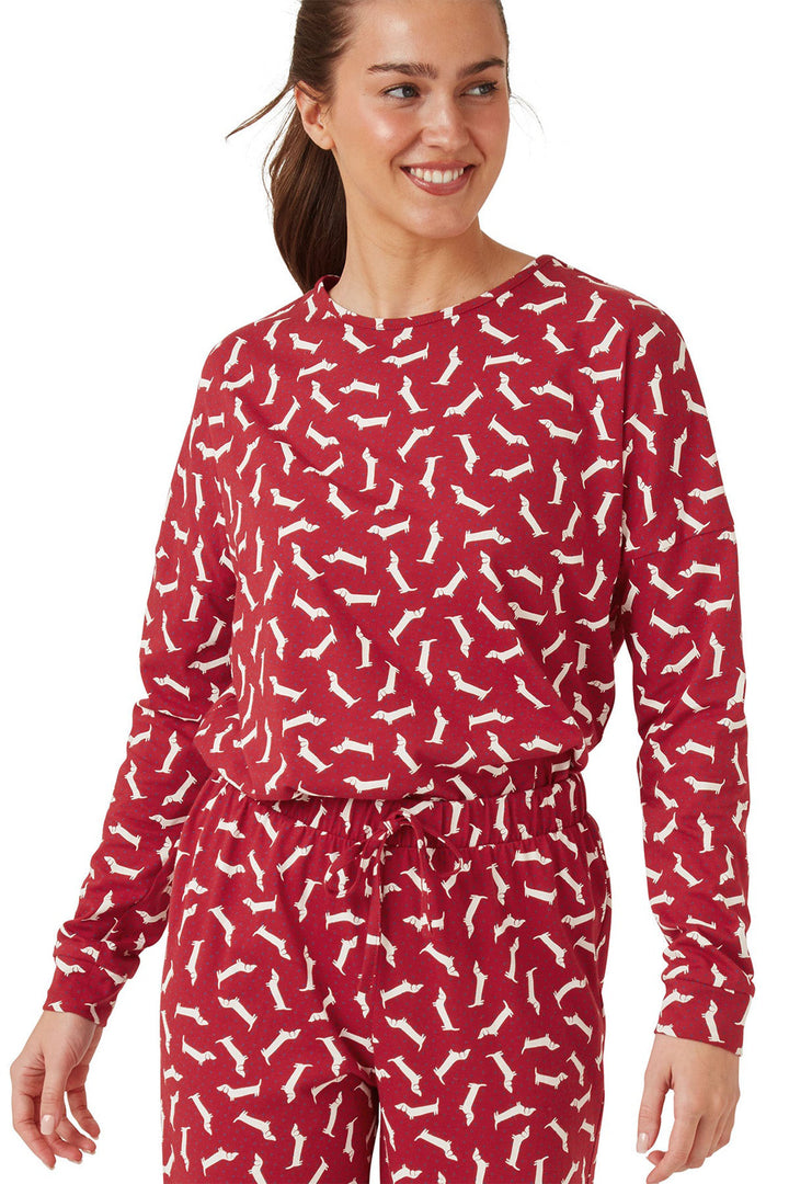 Indigo Sky Pyjamas Dachshund Red Cotton Jersey IN42653 - Shirley Allum Boutique