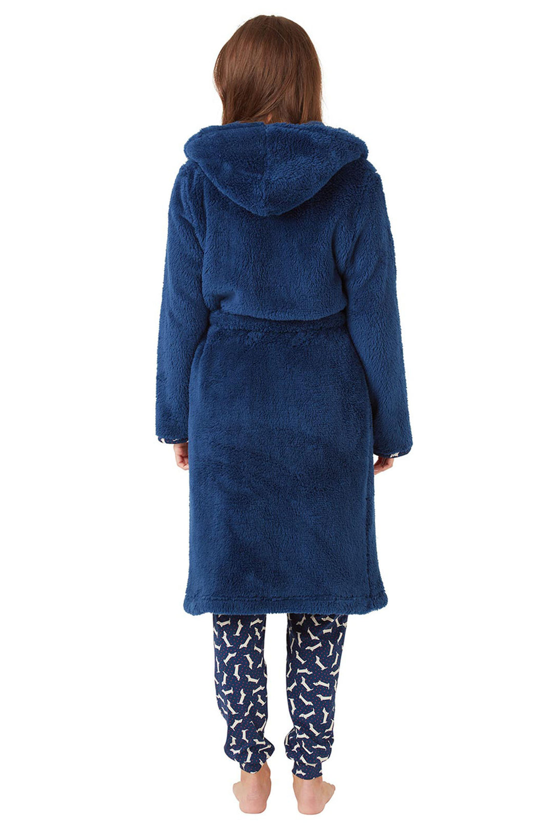 Texture Sky Robe Indigo Sky Robe Navy Long Pile Fluffy IN42654 – Shirley Allum Boutique
