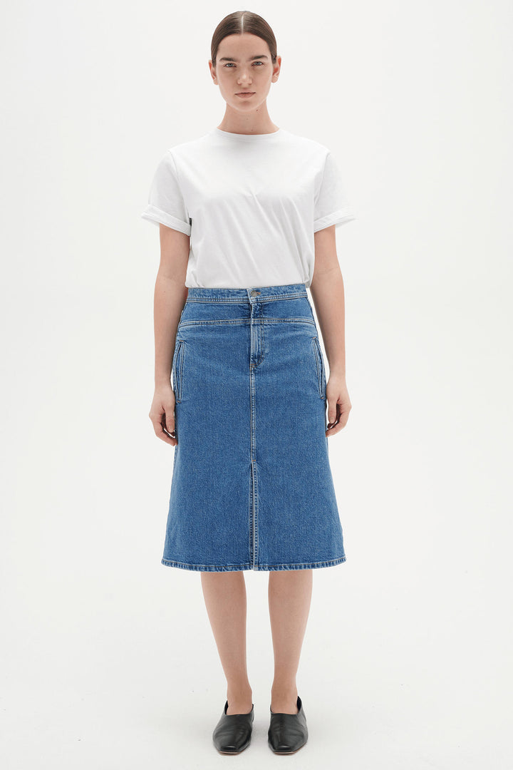 InWear 30108103 301853 Blue Wash Denim Skirt - Shirley Allum Boutique