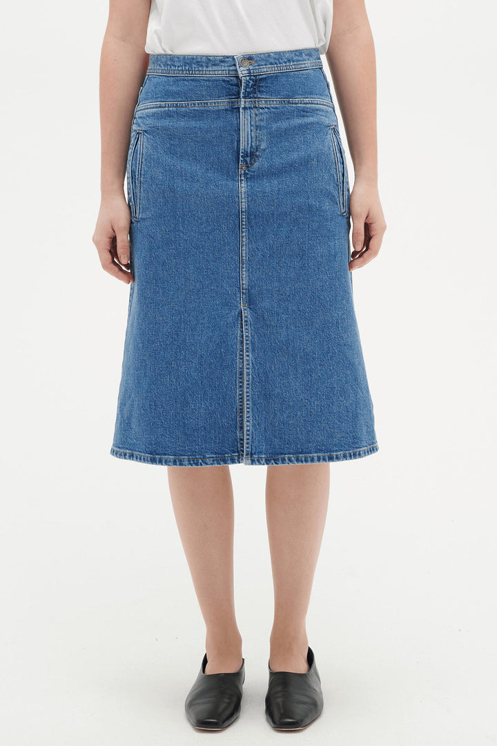 InWear 30108103 301853 Blue Wash Denim Skirt - Shirley Allum Boutique