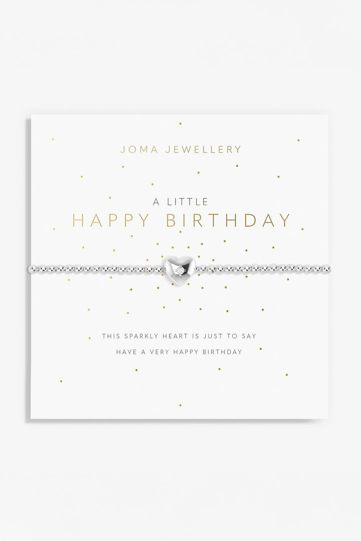 Joma Jewellery 1093C Silver Plated A Little 'Happy Birthday' Crystal Bracelet