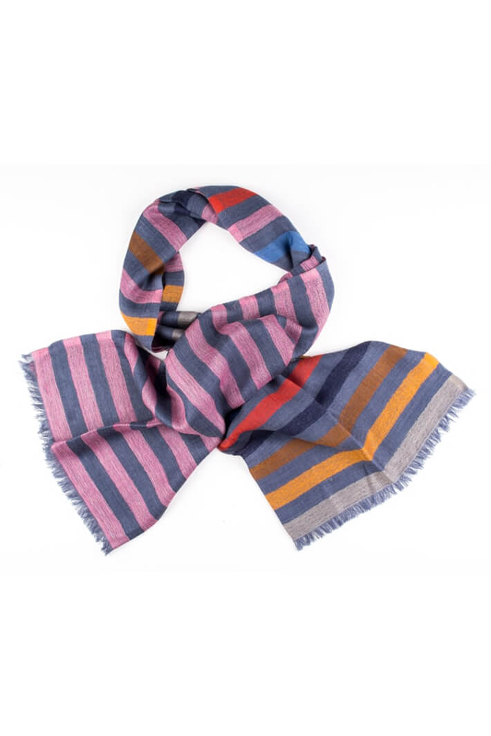 Kapre KAP294-02 Pink Stripe Merino Wool Scarf - Shirley Allum Boutique