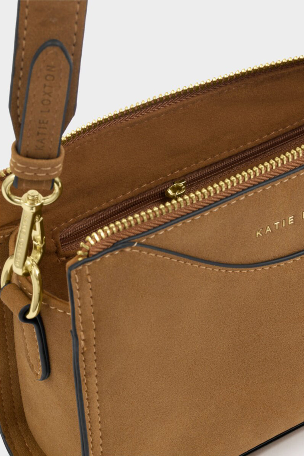 Katie Loxton KLB4189 Alba Caramel Faux Suedette Crossybody Bag