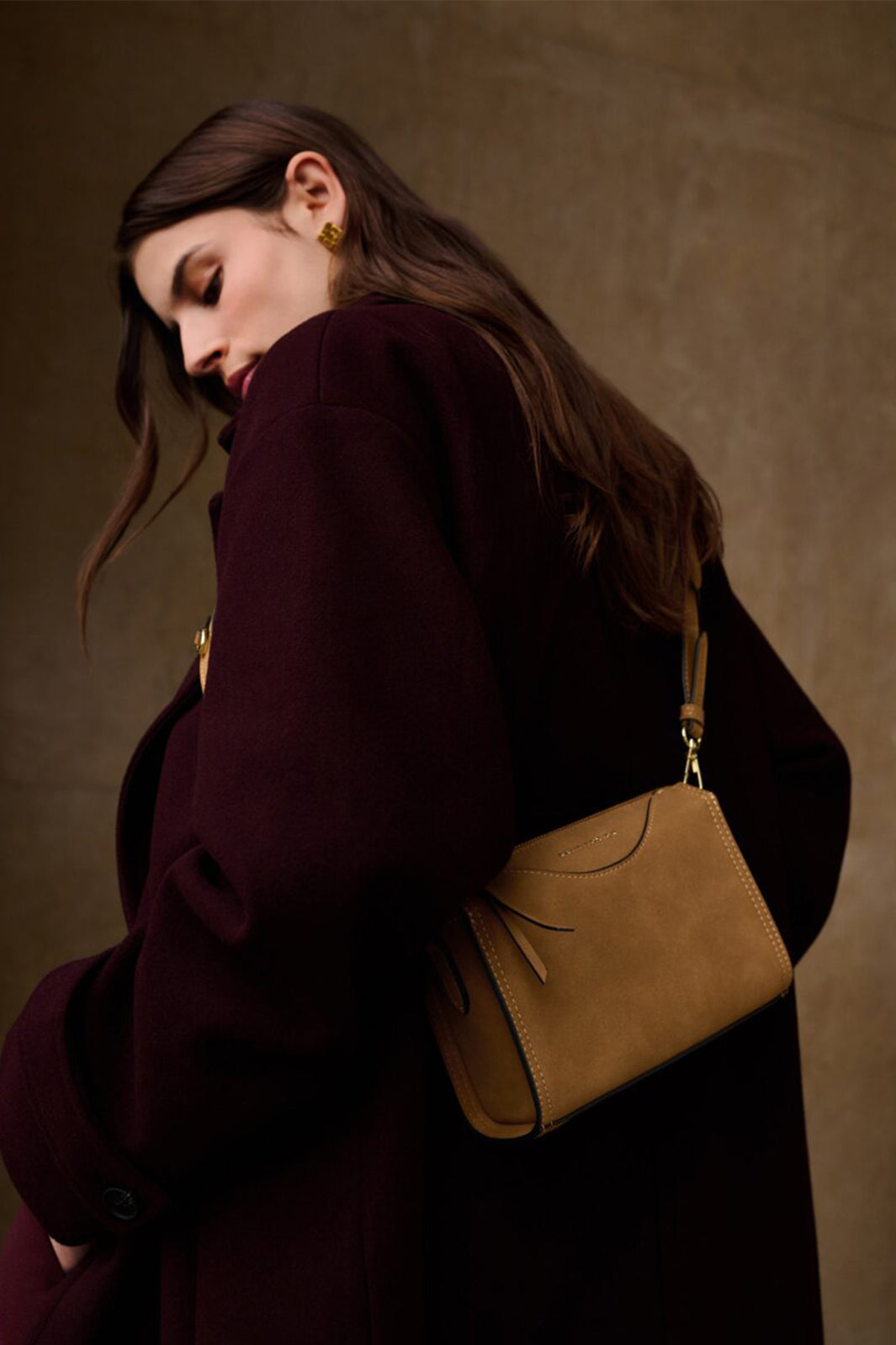 Katie Loxton KLB4189 Alba Caramel Faux Suedette Crossybody Bag