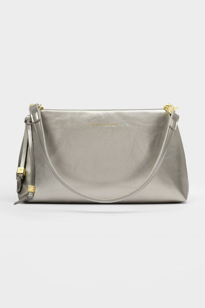 Katie Loxton KLB4210 Nova Pewter Textured Patent Clutch Bag
