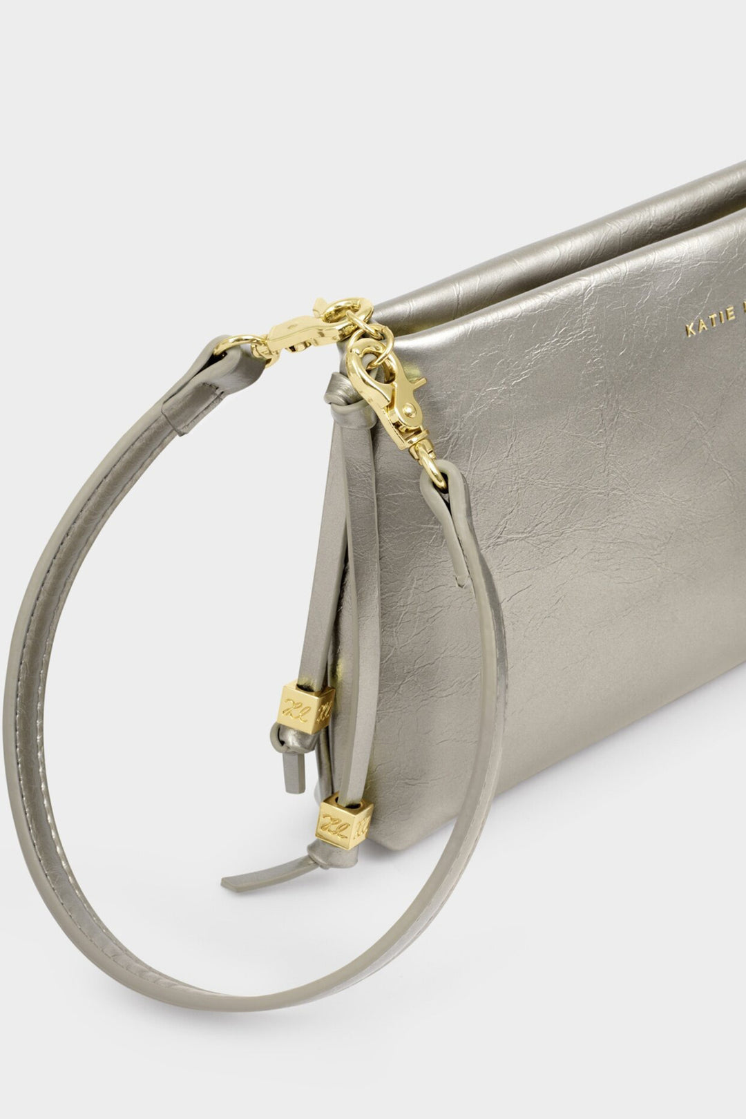 Katie Loxton KLB4210 Nova Pewter Textured Patent Clutch Bag