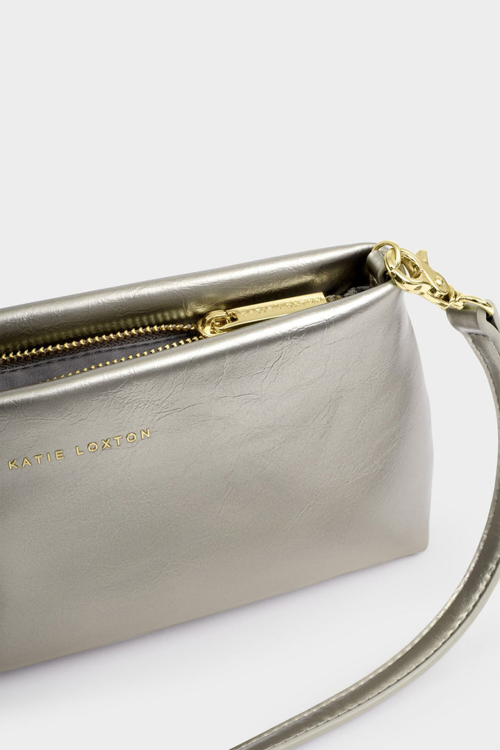 Katie Loxton KLB4210 Nova Pewter Textured Patent Clutch Bag