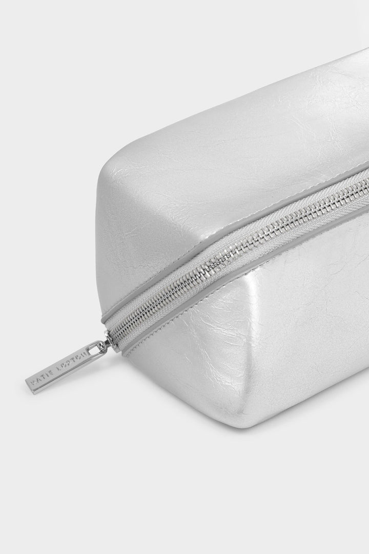 Katie Loxton KLB4308 Silver Patent Crackle Fold Out Mirror Make-Up Bag