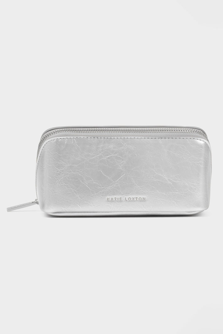 Katie Loxton KLB4308 Silver Patent Crackle Fold Out Mirror Make-Up Bag